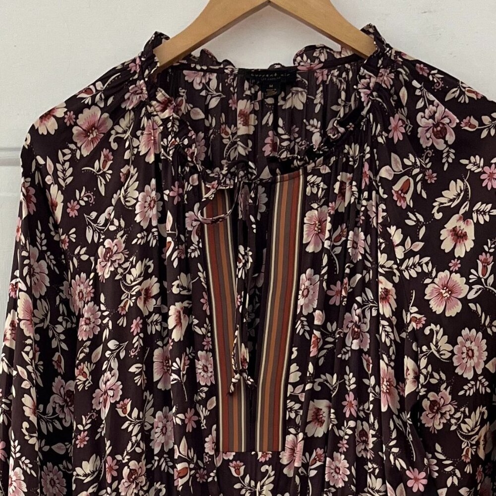 Anthropologie Brown/pink/cream Floral Mini Dress - Picture 3 of 12